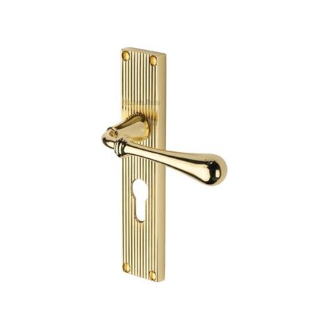 Heritage Brass Roma Reeded Euro Profile Polished Brass Finish