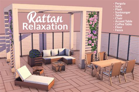 Rattan Relaxation Sims 4 Cc Set