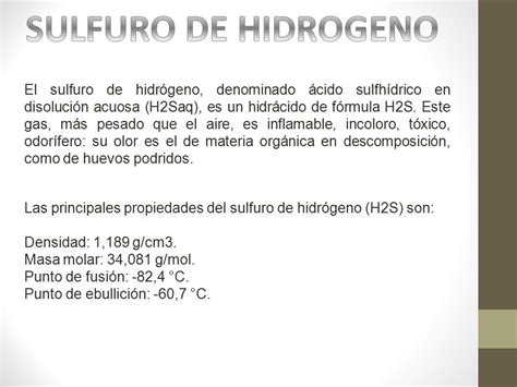 Acido Sulfhidrico Caracteristicas Fisicas Y Quimicas Pdf Off