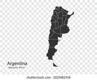 Argentina Map Vector Isolated On Transparent