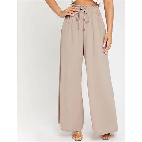 Shein Tie Paperbag Waist Trousers • Se Priser Nu