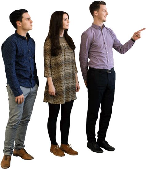 Download People Pointing Png Standing Transparent Png Download