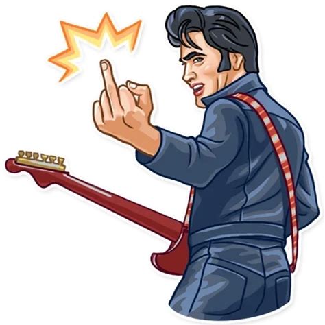 Sticker Elvis Presley | Элвис пресли, Смешные рисунки, Музыканты