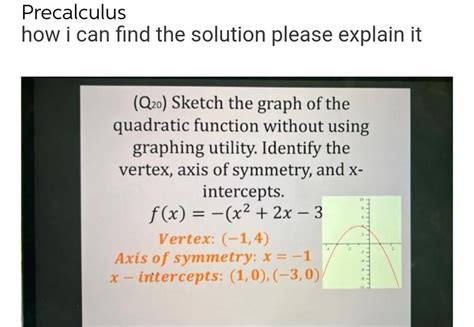 Answered Sketch The Graph Of The Quadratic Function Without Using