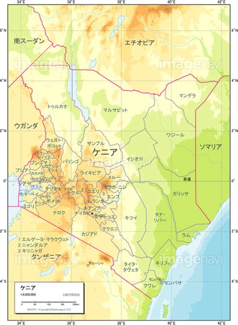 【国別図ケニア地勢図】の画像素材19600653 地図素材ならイメージナビ