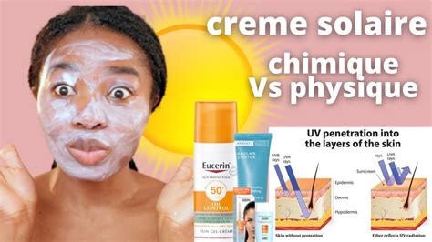 CREME SOLAIRE CHIMIQUE ET PHYSIQUE PEAU NOIRE PROTECTION INVISIBLE ET