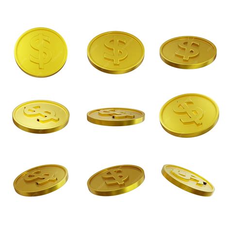 Premium Psd Gold Coin Template 3d