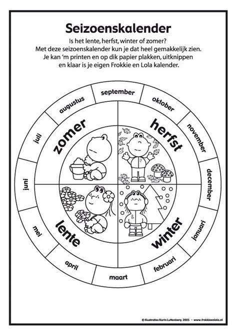 Seizoenskalender Voor Tijd Activiteiten