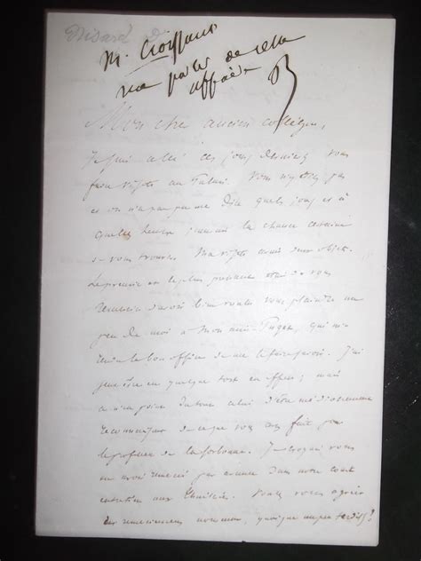 Lettre autographe signée von Nisard Désiré 1806 1888 écrivain et