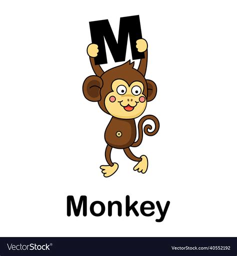 Alphabet Letter M Monkey Royalty Free Vector Image