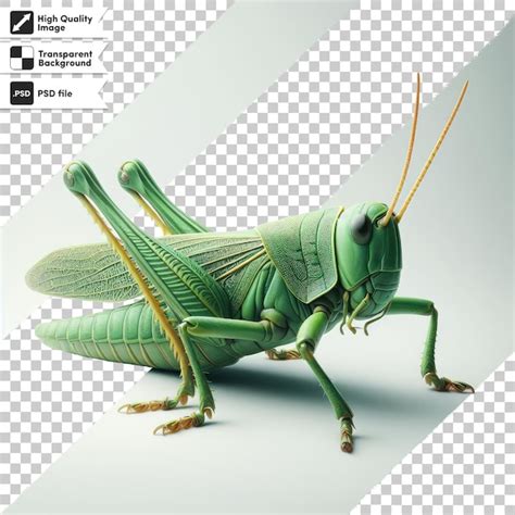 Premium Psd Psd Green Grasshopper On Transparent Background With