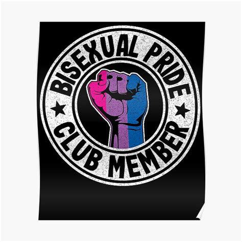 Bisexual Pride Club Member Funny Bi Pride Poster By Stronzi Redbubble