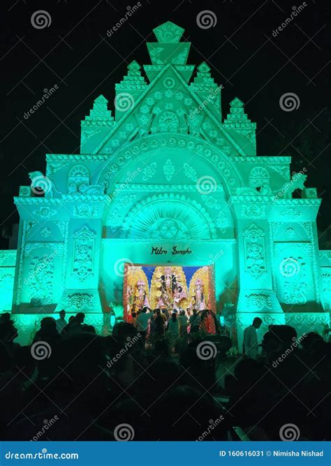 Decorate Duga Pooja Pandal Or Gate In Durga Pooja Festival Editorial