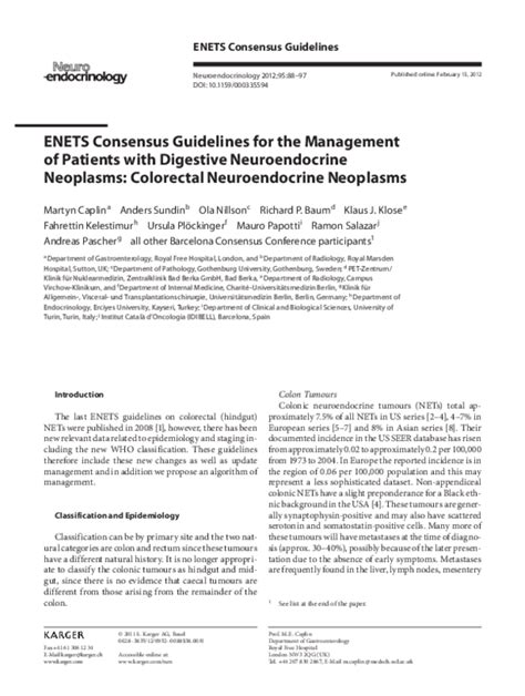 Pdf Enets Consensus Guidelines For The Management Of Patients With