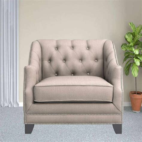 Fabric Upholstered Wood Accent Chair Fatima Furniture