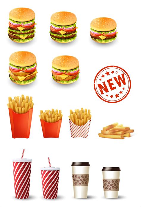 Fast Food Set 1214415 Vector Art At Vecteezy