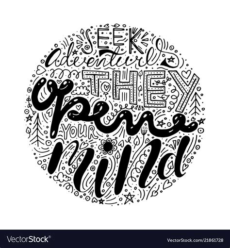 Seek Adventures They Open Your Mind Typography Vector Image