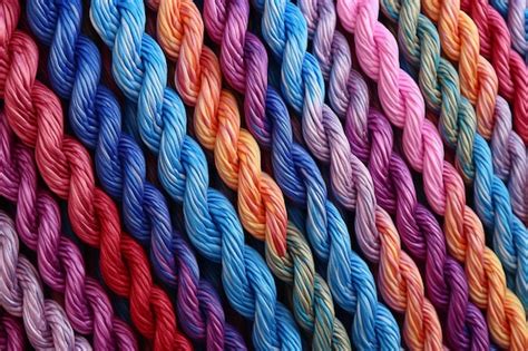 Premium Ai Image Colorful Threads Knitting Background Yarn