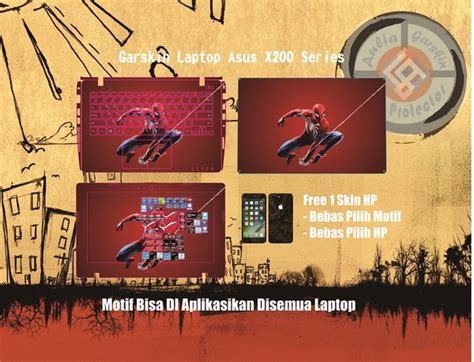 Jual Garskin Laptop Full Body Asus X Series Motif Spiderman Free