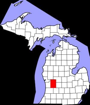 Kent County on the map of Michigan 2024. Cities, roads, borders and ...