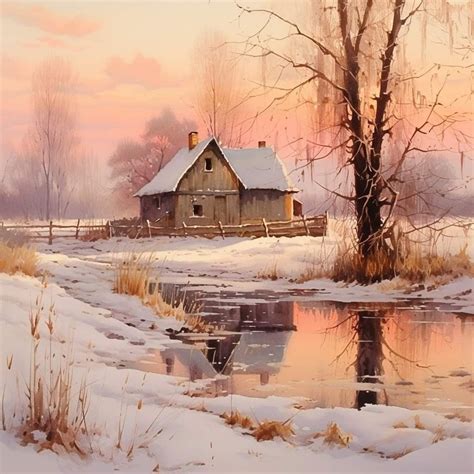 Pin By Gurutze Ramos On Invierno In Cabin Art Painting