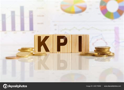 Key Performance Indicators Kpi Word Wooden Cubes Cubes Stand Reflective