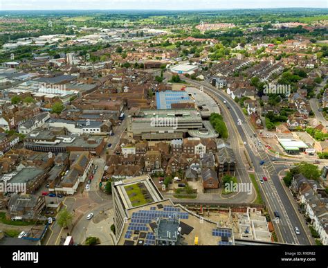 Aerial View Of Ashford Town Centre Kent Uk Stock Photo Alamy