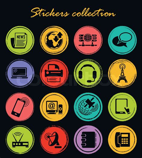 Communication Icons Set Stock Vector Colourbox