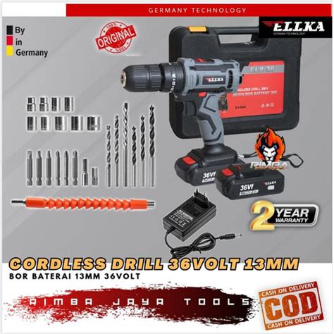 Jual Cordless Drill 36v 2 Battery Mesin Bor Baterai 13mm Kab Tangerang Rimba Jaya Tools