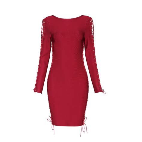 Women Winter Sexy Hollow Out Long Sleeve Bandage Dress 2018 Knitted