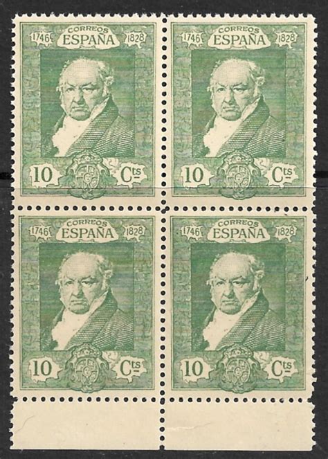 SPAIN 1930 10c Francisco De Goya Issue Block Of 4 Sc 389 MNH Europe