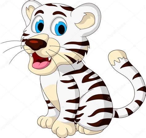 Cute Baby White Tiger Posing Stock Vector Image By Starlight789 25551455