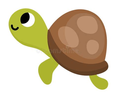 Icono De Tortuga Vectorial Bajo El Mar Ilustración Con Un Lindo Y