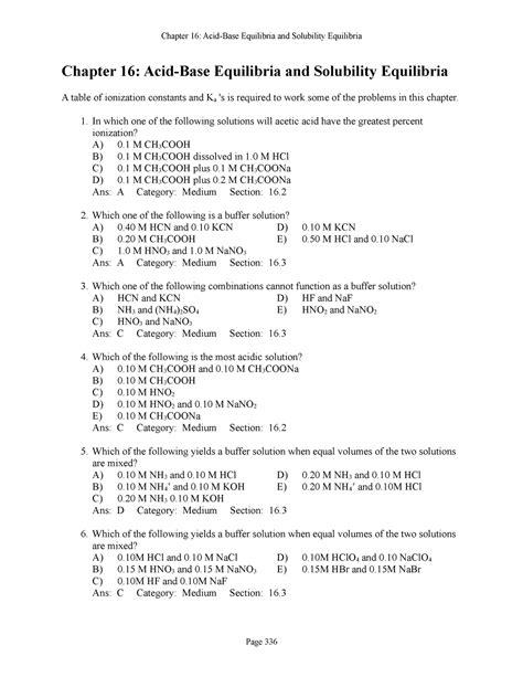 Chapter 16 Acid Base Equilibria And Solubility Equilibria In Which