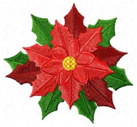 Christmas Motifs Poinsettia Machine Embroidery Design Etsy