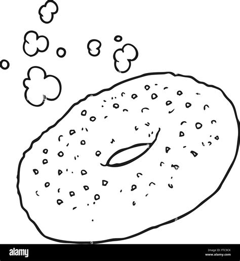 Freehand Drawn Black And White Cartoon Bagel Stock Vector Image Art