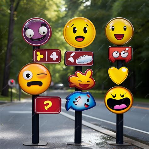 Premium Photo | Dynamic emoji signs attracting attention on the streets