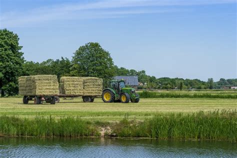 Harvesting Bales Of Hay Stock Photo Image Of Netherlands