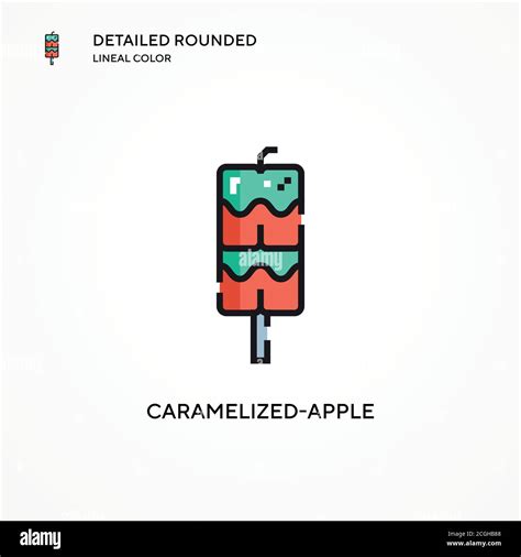 Caramelized Apple Vector Icon Modern Vector Illustration Concepts