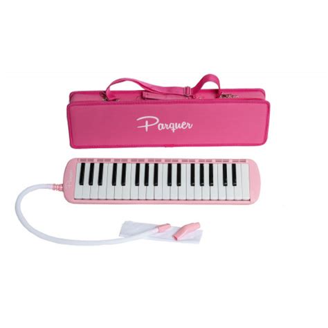 Melódica Parquer Rosa 37 Notas Estuche Eva Semi Rígido Music Shaker