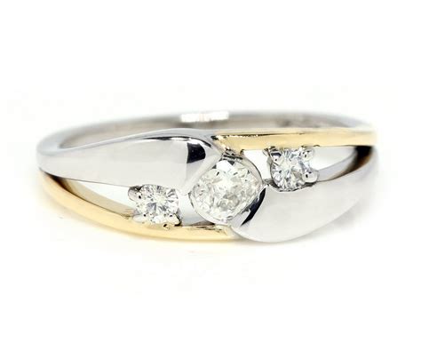 Modern Bypass Two Tone Diamond Wedding Ring Modern Diamond Rings Design Modern Diamond Rings