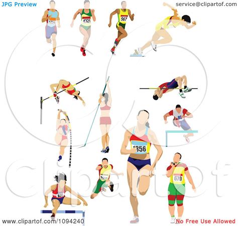 Clipart Track And Field Athletes Royalty Free Vector Illustration By