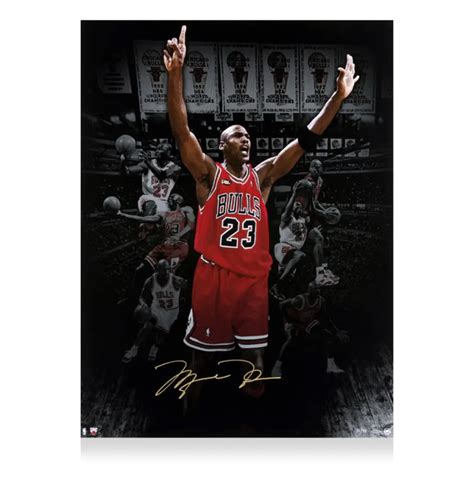 Michael Jordan Signed Photo Six Banners