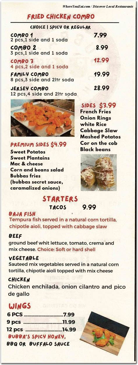 Bubba's Chicken Restaurant in Staten Island / Menus & Photos