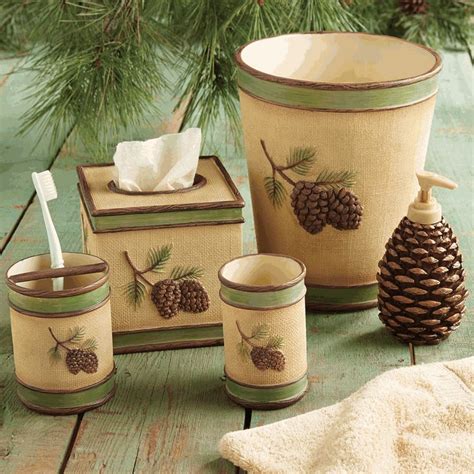 Pinecone Bath Accessories Cabin Decor Log Cabin Decor Rustic