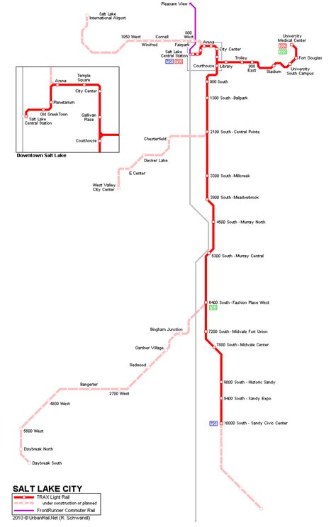 Salt Lake City carte du métro Carte détaillée du métropolitain de