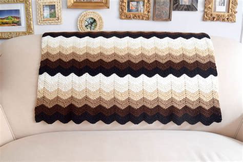 Crochet Pattern Gentle Gradient Ripple Blanket With Video Tutorial