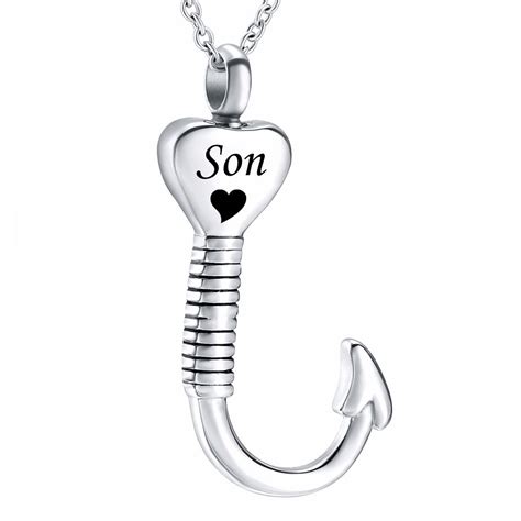 Wholesale Cremation Urn Necklace Pendant Fish Hook Ash Keepsake