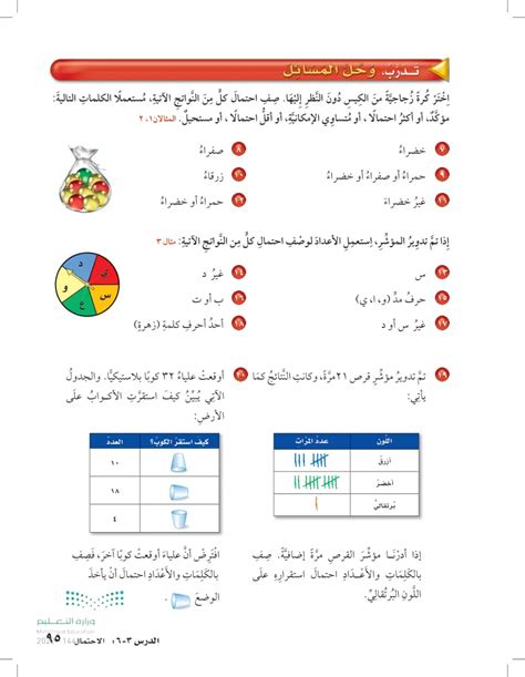 استعمل الأعداد لوصف احتمال اختيار بطاقة كتب عليها الحرف ي دون النظر إلى