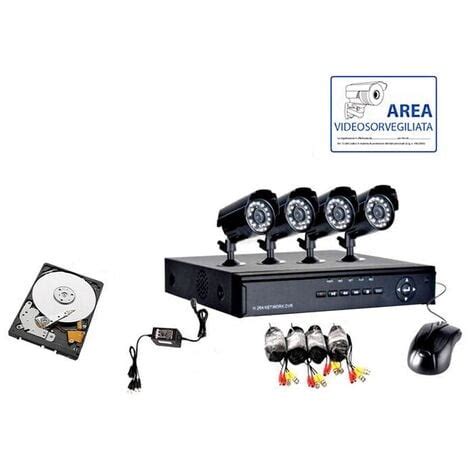 KIT VIDEOSORVEGLIANZA 4 TELECAMERA INFRAROSSI HD 1 TB DVR